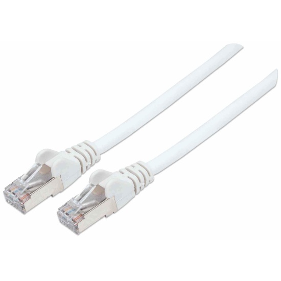 Intellinet Network Patch Cable, Cat7 Cable/Cat6A Plugs, 3m, White, Copper, S/FTP, LSOH / LSZH, PVC, RJ45, Gold Plated Contacts, Snagless, Booted, Lifetime Warranty, Polybag Image