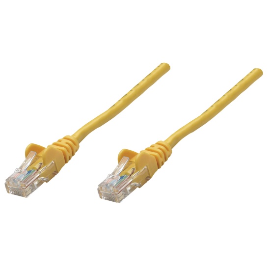 Intellinet Network Patch Cable, Cat6A, 0.25m, Yellow, Copper, S/FTP, LSOH / LSZH, PVC, RJ45, Gold Plated Contacts, Snagless, Booted, Lifetime Warranty, Polybag Image