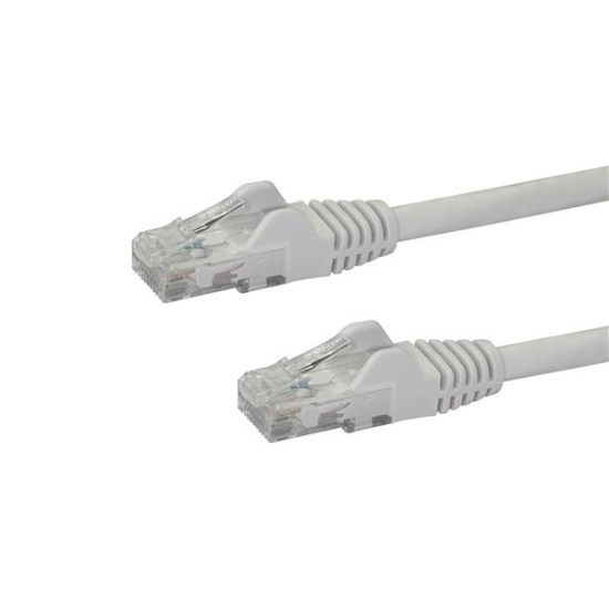 StarTech.com 100ft CAT6 Ethernet Cable - White CAT 6 Gigabit Ethernet Wire -650MHz 100W PoE RJ45 UTP Network/Patch Cord Snagless w/Strain Relief Fluke Tested/Wiring is UL Certified/TIA Image