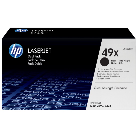 HP 49X toner cartridge 2 pc(s) Original Black Image