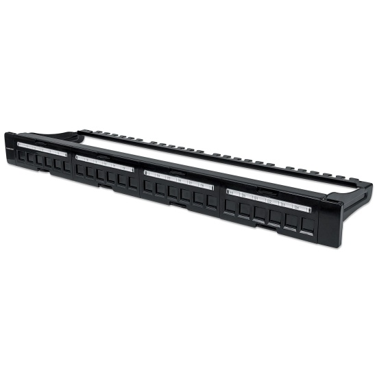 Intellinet Patch Panel, Blank, 1U, 24-Port, Black Image