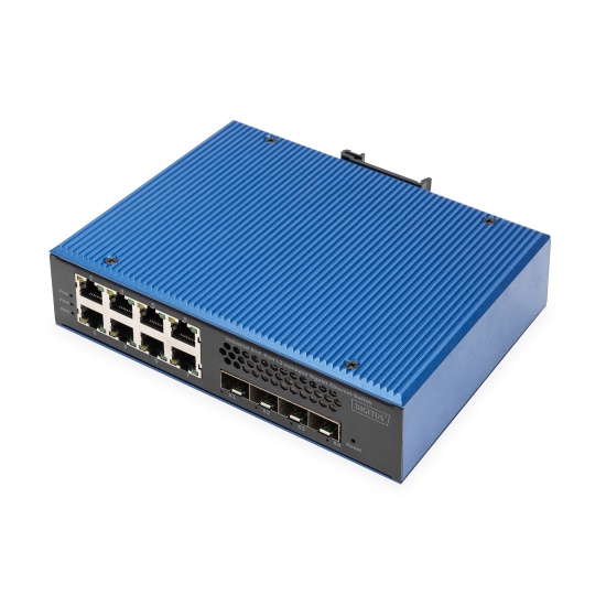 Digitus Industrial 8 + 4 10G Uplink Port L3 managed Gigabit Ethernet Switch Image