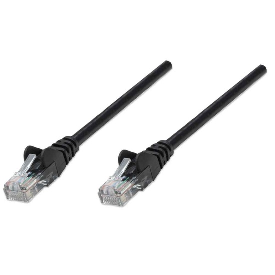 Intellinet Network Patch Cable, Cat5e, 3m, Black, CCA, U/UTP, PVC, RJ45, Gold Plated Contacts, Snagless, Booted, Lifetime Warranty, Polybag Image