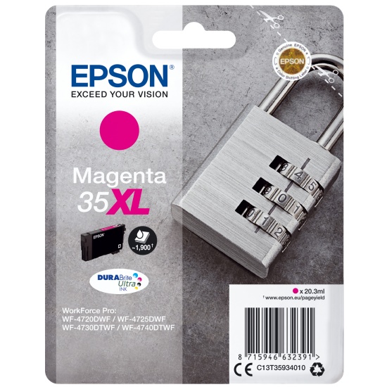 Epson Padlock Singlepack Magenta 35XL DURABrite Ultra Ink Image