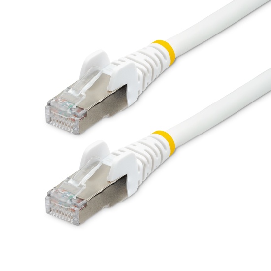 StarTech.com 2m CAT6a Ethernet Cable - White - Low Smoke Zero Halogen (LSZH) - 10GbE 500MHz 100W PoE++ Snagless RJ-45 w/Strain Reliefs S/FTP Network Patch Cord Image