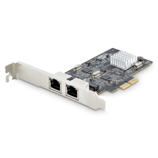 StarTech.com 2-Port 2.5Gbps NBASE-T PCIe Network Card, Intel I225-V, Dual-Port Computer Network Card, Multi-Gigabit NIC, PCI Express Server LAN Card, Desktop Ethernet Interface Image