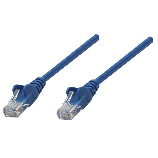 Intellinet Network Patch Cable, Cat5e, 0.25m, Blue, CCA, U/UTP, PVC, RJ45, Gold Plated Contacts, Snagless, Booted, Lifetime Warranty, Polybag Image