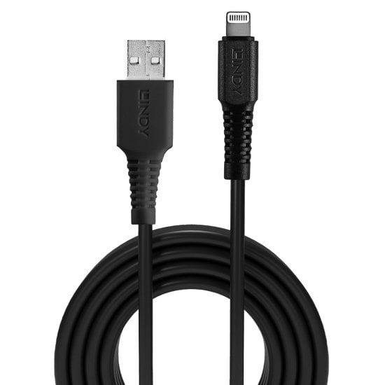 Lindy 1m USB to Lightning Cable, Black Image