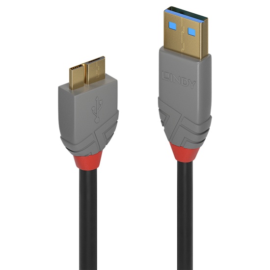 Lindy 0.5m USB 3.2 Type A to Micro-B Cable, 5Gbps, Anthra Line Image