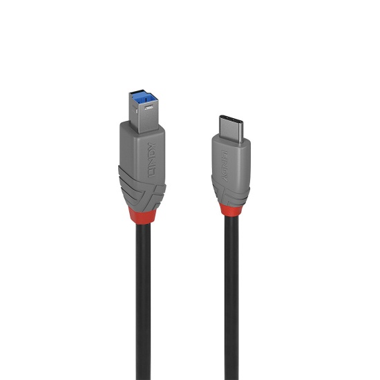 Lindy 1m USB 3.2 Type C to B Cable, Anthra Line Image