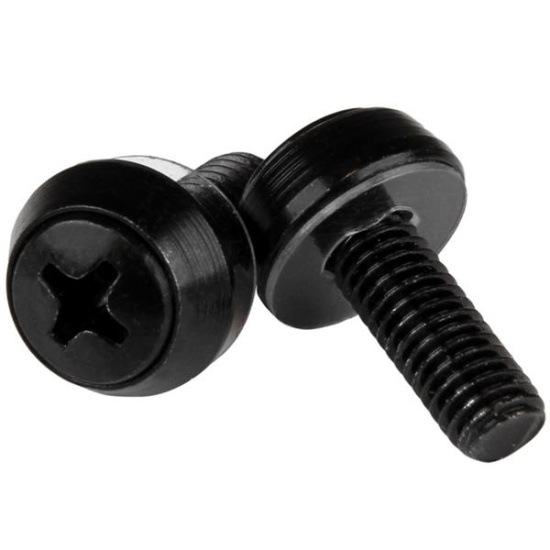 StarTech.com M6 x 12mm - Mounting Screws - 100 Pack, Black Image