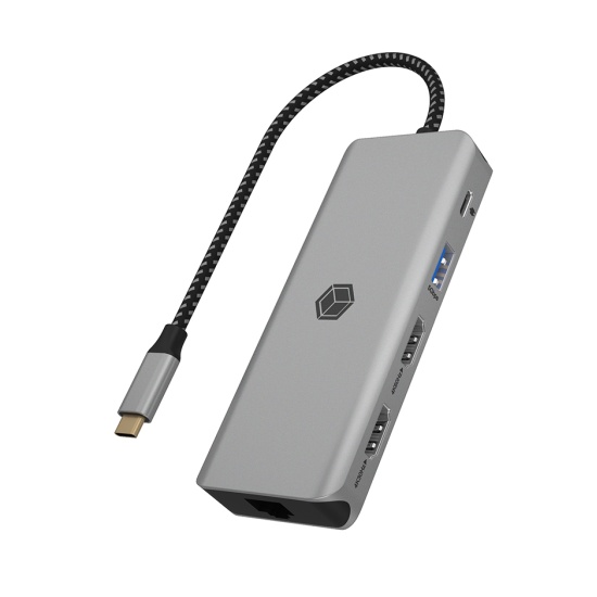 ICY BOX IB-DK4012-CPD Wired USB 3.2 Gen 1 (3.1 Gen 1) Type-C Anthracite, Black Image