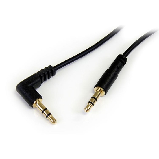 StarTech.com 6 ft Slim 3.5mm to Right Angle Stereo Audio Cable - M/M Image