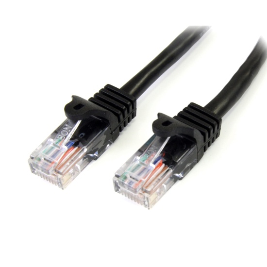 StarTech.com Cat5e Patch Cable with Snagless RJ45 Connectors - 1m, Black Image