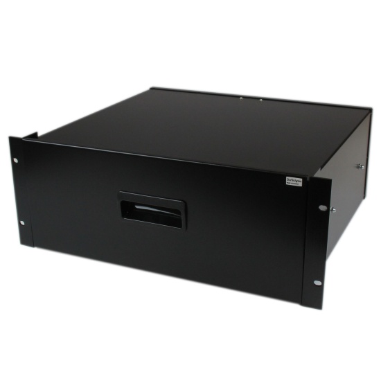 StarTech.com 4U Black Steel Storage Drawer for 19in Racks and Cabinets Image