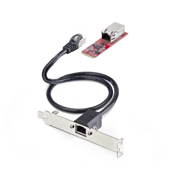 StarTech.com 1-Port 2.5GbE M.2 2280 Network Card, Multi-Gigabit Speeds (2.5G/1G/100M/10M), NBASE-T (802.3bz) NIC, M.2 B+M Key, PCIe Ethernet Interface, For SFF/Desktop PCs Image