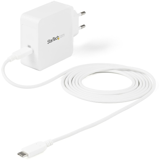 StarTech.com USB C Wall Charger - USB C Laptop Charger 60W PD - 6ft/2m Cable - Universal Compact Type C Power Adapter - Dell XPS/Lenovo X1 Carbon/HP EliteBook/MacBook - USB IF/CE Certified Image