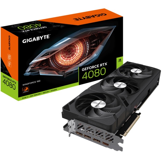 Gigabyte GV-N4080WF3-16GD graphics card NVIDIA GeForce RTX 4080 16 GB GDDR6X Image