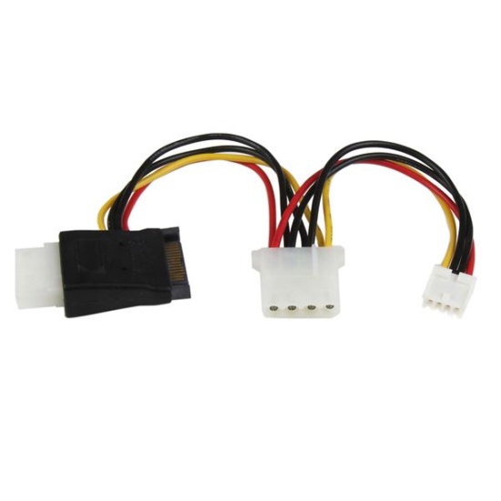 StarTech.com LP4 to SATA Power Cable Adapter with Floppy Power Image