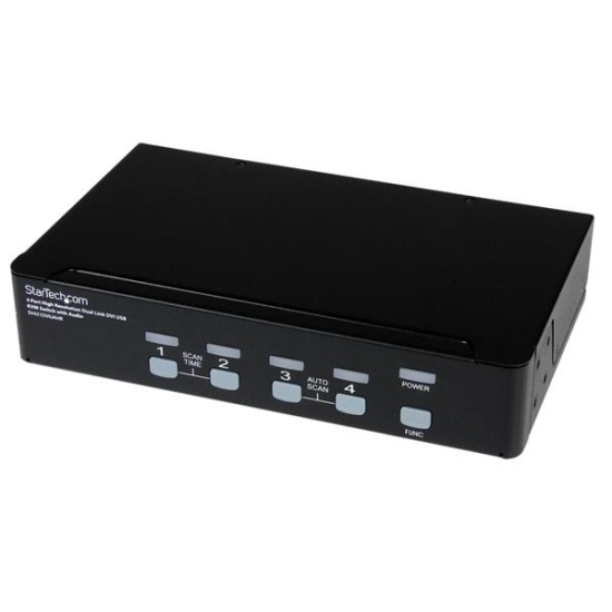 StarTech.com 4 Port High Resolution USB DVI Dual Link KVM Switch with Audio Image