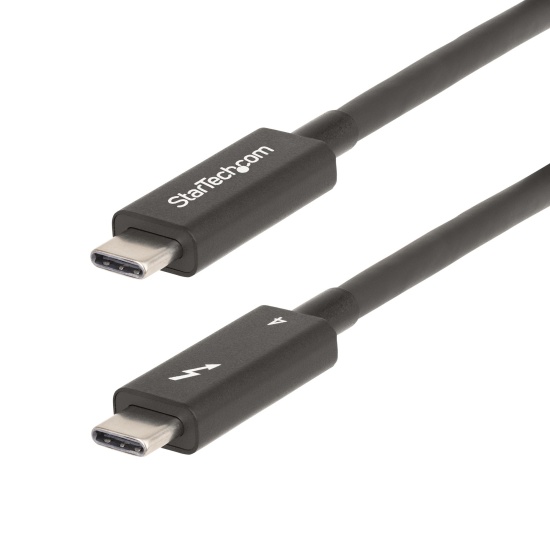 StarTech.com 6ft (2m) Active Thunderbolt 4 Cable, 40Gbps, 100W Power Delivery, 4K/8K Video, Intel-Certified Thunderbolt Cable - Compatible w/ USB4/Thunderbolt 4/ USB 3.2/ USB Type-C/DisplayPort/Thunderbolt 3 Image