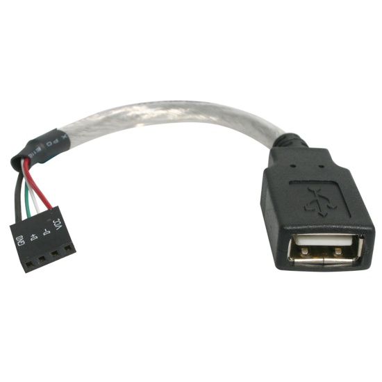 StarTech.com 6in USB 2.0 Cable - USB A Female to USB Motherboard 4 Pin Header F/F Image