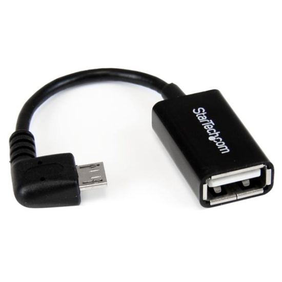 StarTech.com 5in Right Angle Micro USB to USB OTG Host Adapter M/F Image