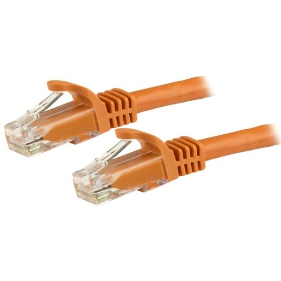 StarTech.com 5m CAT6 Ethernet Cable - Orange CAT 6 Gigabit Ethernet Wire -650MHz 100W PoE RJ45 UTP Network/Patch Cord Snagless w/Strain Relief Fluke Tested/Wiring is UL Certified/TIA Image