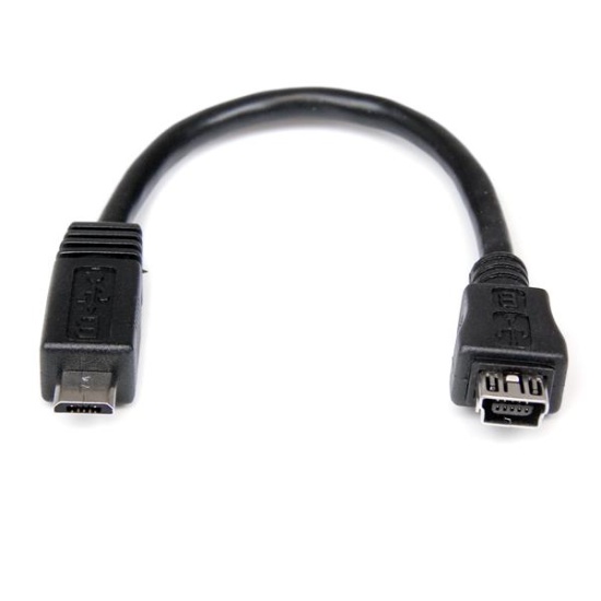 StarTech.com 6in Micro USB to Mini USB Adapter Cable M/F Image