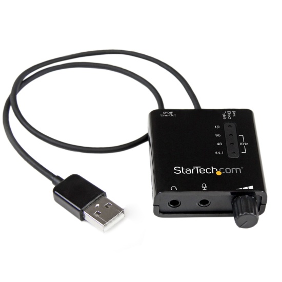 StarTech.com USB Stereo Audio Adapter External Sound Card with SPDIF Digital Audio and Stereo Mic Image