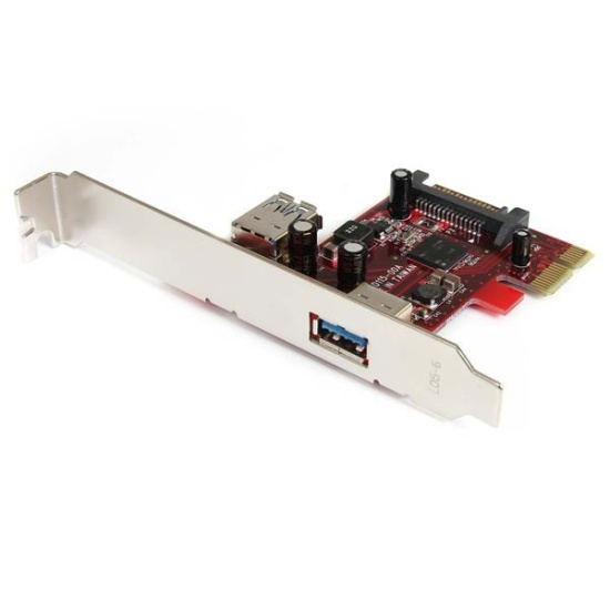 StarTech.com 2 port PCI Express SuperSpeed USB 3.0 Card with UASP Support - 1 Internal 1 External Image