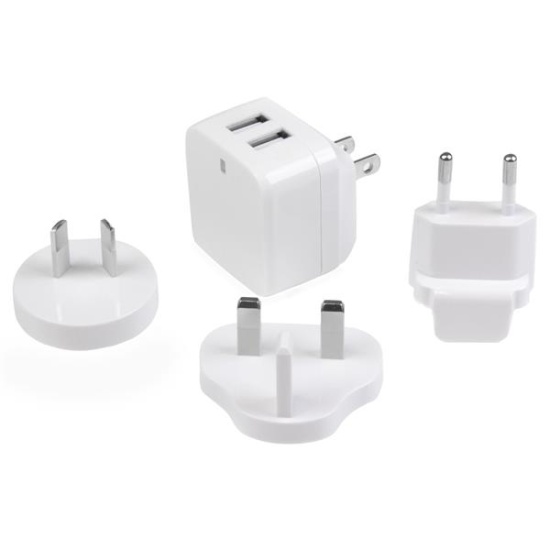 StarTech.com Dual-port USB wall charger - international travel - 17W/3.4A - white Image