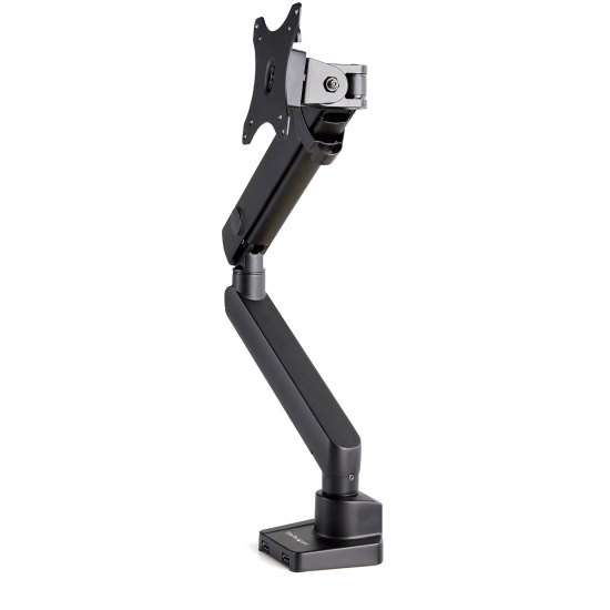 StarTech.com Desk Mount Monitor Arm with 2x USB 3.0 ports - Slim Full Motion Adjustable Single Monitor VESA Mount up to 8kg Display - Ergonomic Articulating Arm - Desk Clamp/Grommet Image