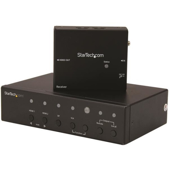 StarTech.com Multi-Input HDBaseT Extender with Built-in Switch - DisplayPort, VGA and HDMI Over CAT5e or CAT6 - Up to 4K Image