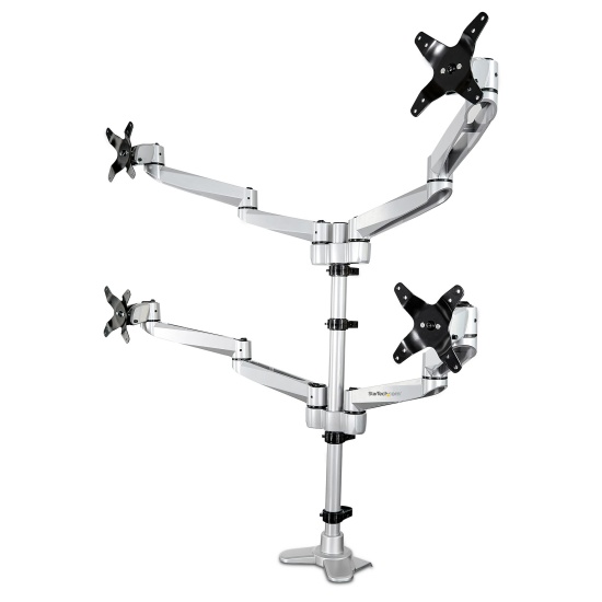 StarTech.com Desk Mount Quad Monitor Arm – Premium Articulating VESA 4 Monitor Mount 2x2 up to 30