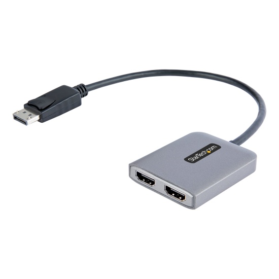 StarTech.com DP to Dual HDMI MST HUB - Dual HDMI 4K 60Hz - DisplayPort Multi Monitor Adapter with 1ft / 30cm cable - DP 1.4 Multi Stream Transport Hub, DSC | HBR3 - DP to HDMI Splitter Image