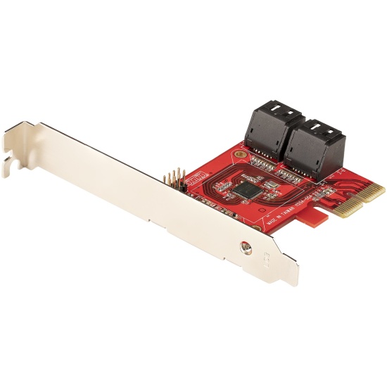 StarTech.com SATA PCIe Card - 4 Port PCIe SATA Expansion Card - 6Gbps - Low Profile Bracket - Stacked SATA Connectors - ASM1164 Non-Raid - PCI Express to SATA Converter Image