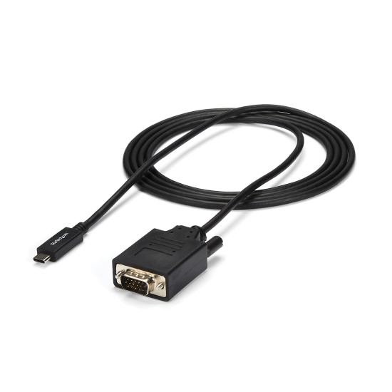 StarTech.com 6ft/2m USB C to VGA Cable - 1920x1200/1080p USB Type C to VGA Video Active Adapter Cable - Thunderbolt 3 Compatible - Laptop to VGA Monitor/Projector - DP Alt Mode HBR2 Image