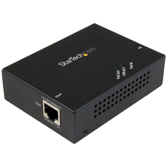 StarTech.com 1-Port Gigabit PoE+ Extender - 802.3at and 802.3af - 100 m (330 ft) Image