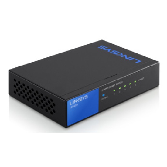 Linksys LGS105-UK network switch Unmanaged Gigabit Ethernet (10/100/1000) Black Image