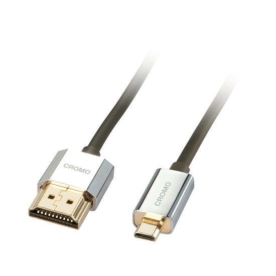 Lindy 2m CROMO Slim High Speed HDMI to Micro HDMI Cable with Ethernet Image