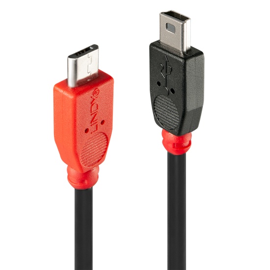 Lindy 1m USB 2.0 Type Micro-B to Mini-B OTG Cable Image