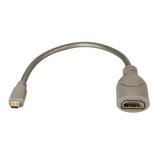 Lindy 41298 HDMI cable 0.15 m HDMI Type D (Micro) HDMI Type A (Standard) Grey Image