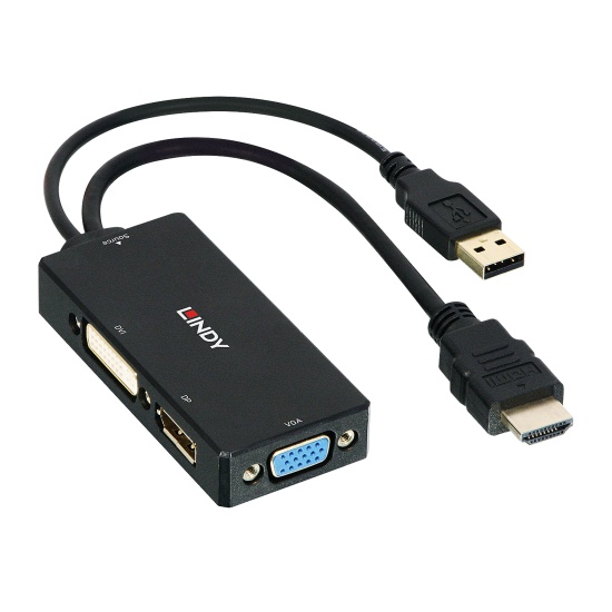 Lindy HDMI to DisplayPort, DVI and VGA Converter Image