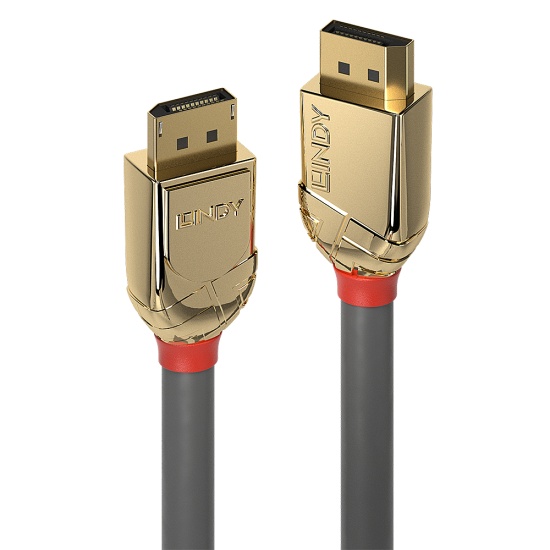 Lindy 1m DisplayPort 1.4 Cable, Gold Line Image