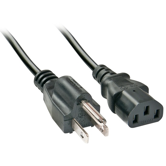 Lindy 2m US 3 Pin to C13 Mains Cable Image