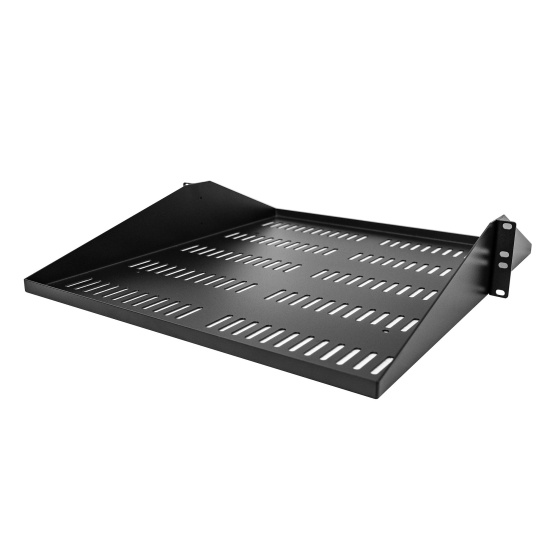 StarTech.com 2U Server Rack Shelf, Center Mounted Universal Vented Rackmount Cantilever Tray for 19