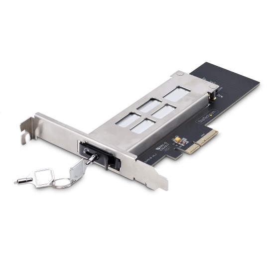 StarTech.com M.2 NVMe SSD to PCIe x4 Mobile Rack/Backplane with Removable Tray for PCI Express Expansion Slot, Tool-less Installation, PCIe 4.0/3.0 Hot-Swap Drive Bay, Key Lock - 2 Keys Included Image