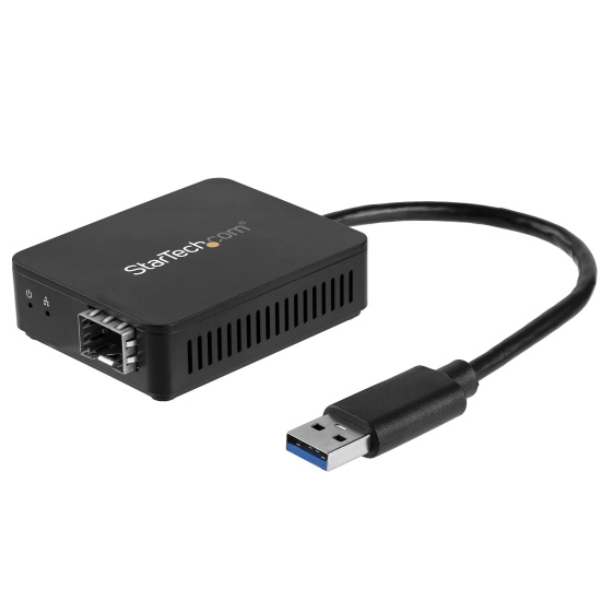 StarTech.com USB 3.0 to Fiber Optic Converter - Compact USB to Open SFP Adapter - USB to Gigabit Network Adapter - USB 3.0 Fiber Adapter Multi Mode(MMF)/Single Mode Fiber(SMF) Compatible Image