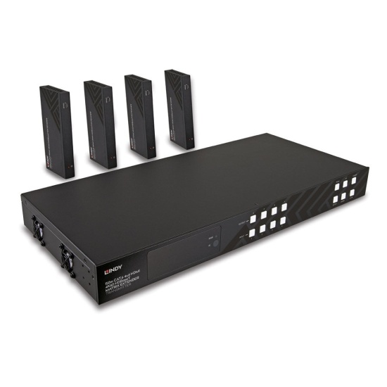 Lindy 150m Cat.6 4x4 HDMI 4K60 HDBaseT Matrix Extender Image